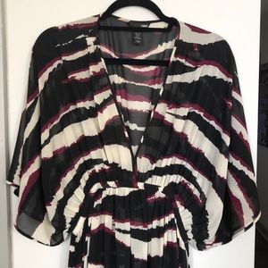 H&M print maxi dress with tie waist